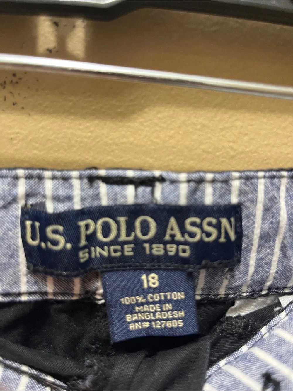 U.S. Polo Assn. Black Cargo Shorts with Red Pony